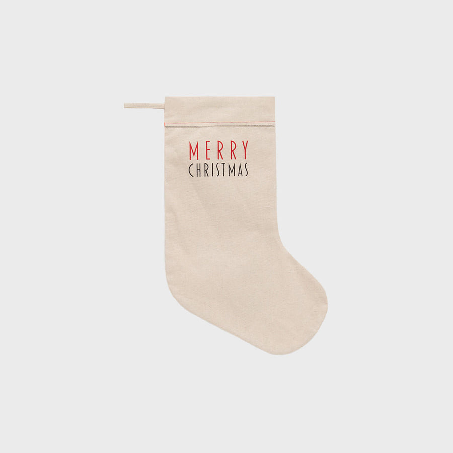 Recycled Cotton Merry Christmas Stocking