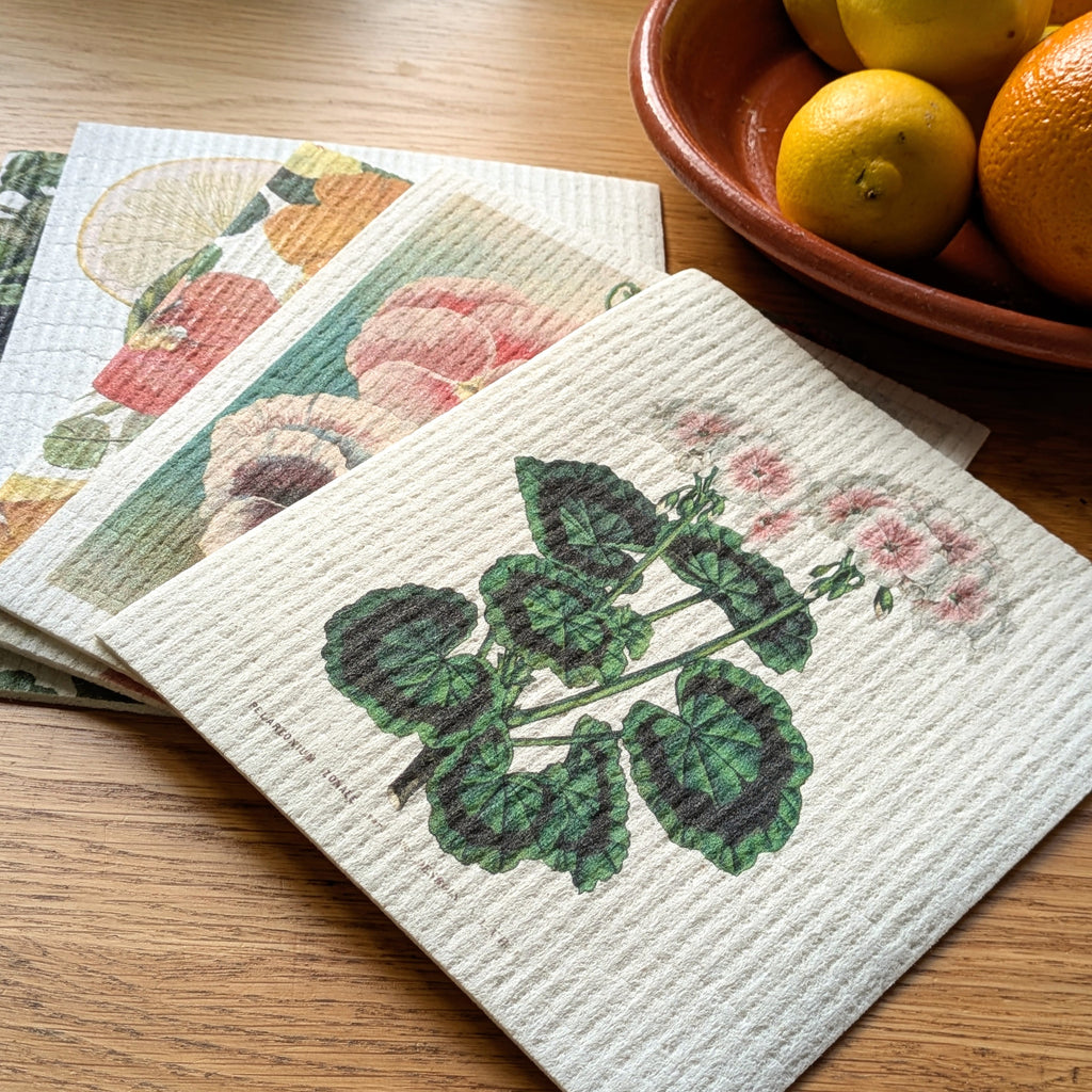 Swedish Sponge Cleaning Cloth | Assorted Floral & Botanical Designs - Thedanes.co.uk - Creative & Sustainable Living The Scandinavian Way