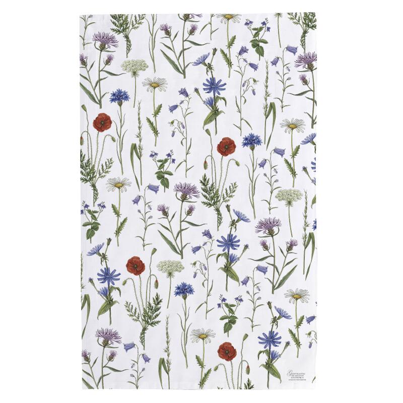 Organic Cotton Tea Towel | Hedgerow Meadow Flowers - Thedanes.co.uk - Creative & Sustainable Living The Scandinavian Way