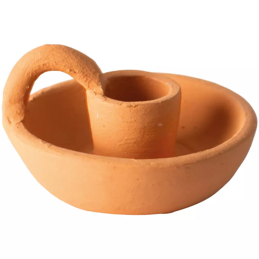 Terracotta Wee Willy Winkie Candle Holder - Rustic Clay Handmade - Thedanes.co.uk - Creative & Sustainable Living The Scandinavian Way