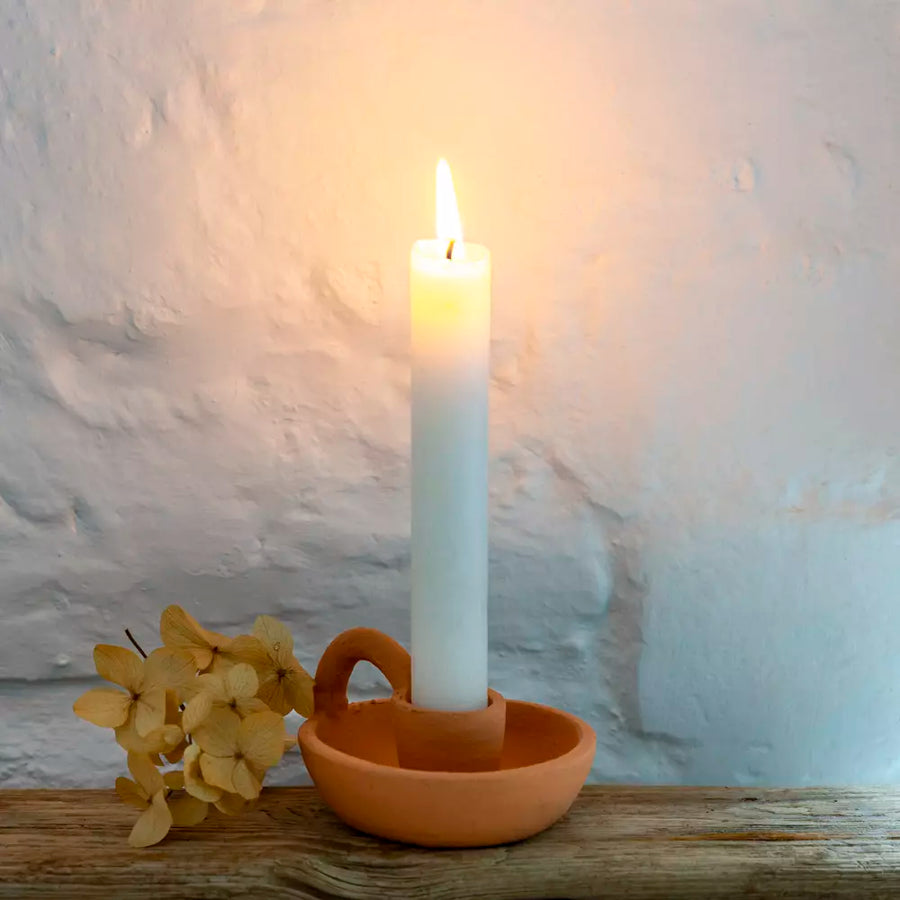 Terracotta Wee Willy Winkie Candle Holder - Rustic Clay Handmade - Thedanes.co.uk - Creative & Sustainable Living The Scandinavian Way