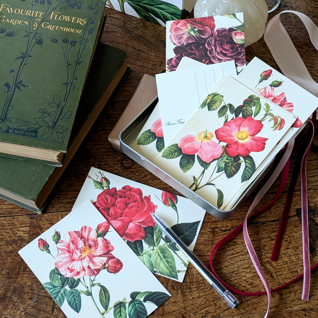 20 Postcard In A Tin | Botanical Roses - Thedanes.co.uk - Creative & Sustainable Living The Scandinavian Way
