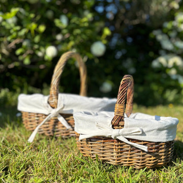 Wicker Gift Basket with Cotton Liner | Set of Two - Thedanes.co.uk - Creative & Sustainable Living The Scandinavian Way