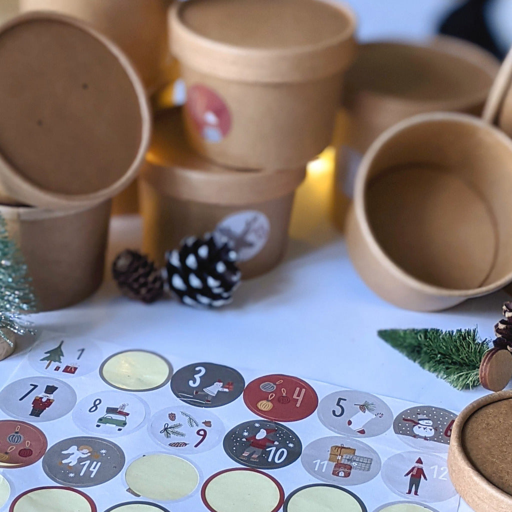 Christmas Countdown Stickers 240 Pcs Christmas Countdown Round Sticker Kit Decoration Countdown Party Supplies Favors