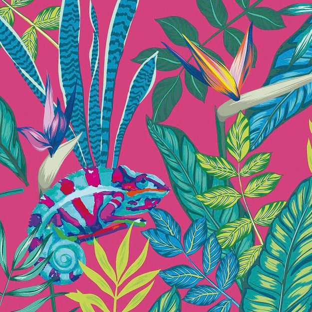 Tropical Chameleon Reuseable Paper Tablecloth & Napkins - The Danes