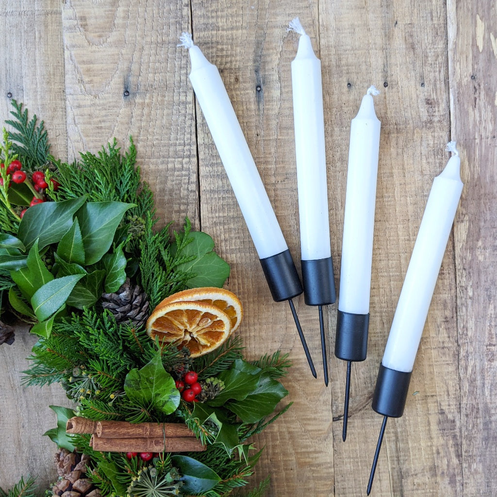 4 Candle Holders On Spike - Black Metal - Thedanes.co.uk - Creative & Sustainable Living The Scandinavian Way