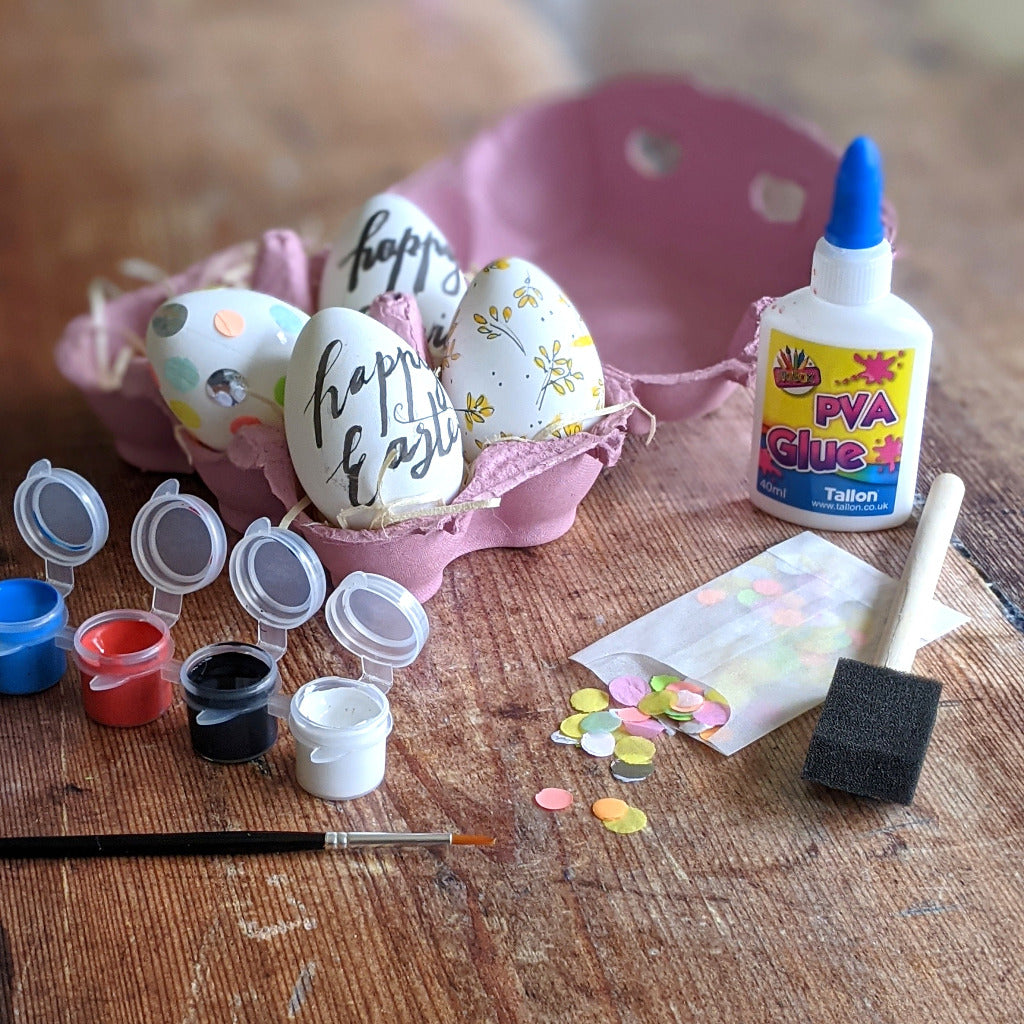 6 Easter Eggs Craft Kit  - Paint & Glitter - Thedanes.co.uk - Creative & Sustainable Living The Scandinavian Way