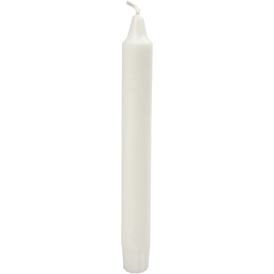 8 White Dinner Candles - 18cm - The Danes