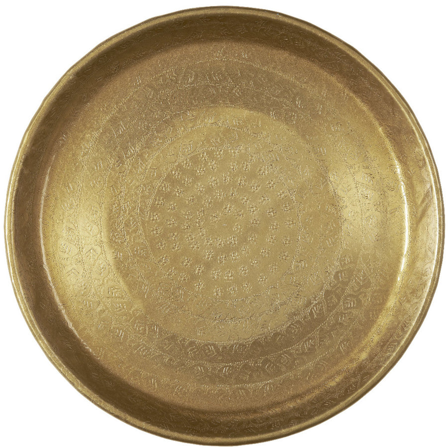 Antique Brass Display Tray With Leaf Pattern - 30cm Or 11cm - The Danes