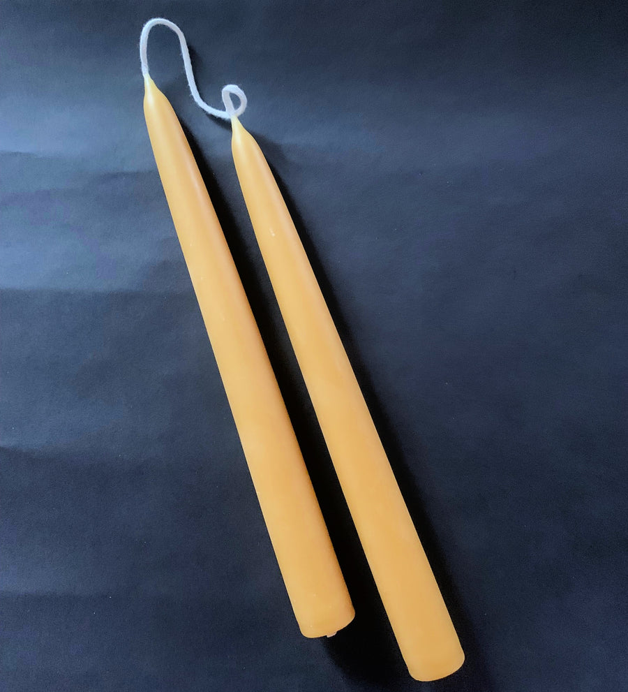 Handmade Dipped Beeswax Dinner Candles - 23cm - The Danes