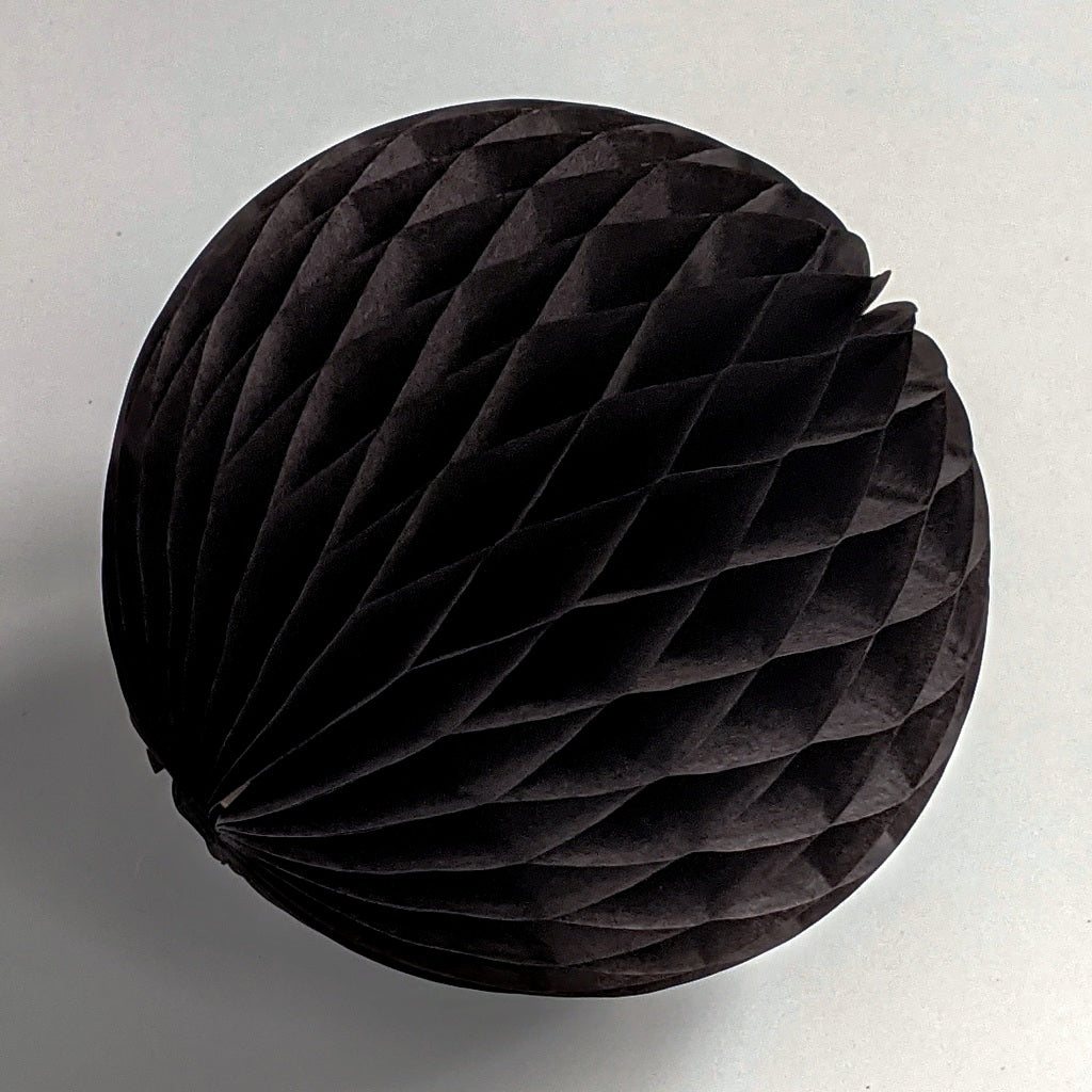 Black Honeycomb Paper Ball - Thedanes.co.uk - Creative & Sustainable Living The Scandinavian Way