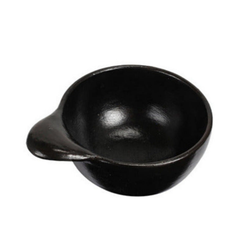 Black Terracotta Salad Bowl With Handle - The Danes