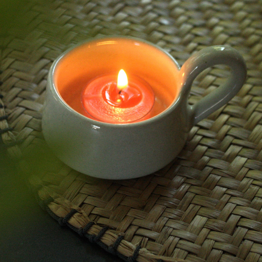 Ceramic Tea Light Candle Cup Holder - Milk White - Thedanes.co.uk - Creative & Sustainable Living The Scandinavian Way