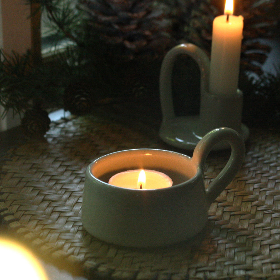 Ceramic Tea Light Candle Cup Holder - Milk White - Thedanes.co.uk - Creative & Sustainable Living The Scandinavian Way