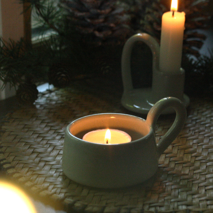 Ceramic Wee Willy Winkie Candle Holder - Milk White - Thedanes.co.uk - Creative & Sustainable Living The Scandinavian Way