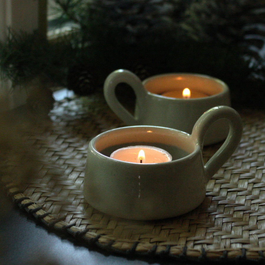 Ceramic Tea Light Candle Cup Holder - Milk White - Thedanes.co.uk - Creative & Sustainable Living The Scandinavian Way