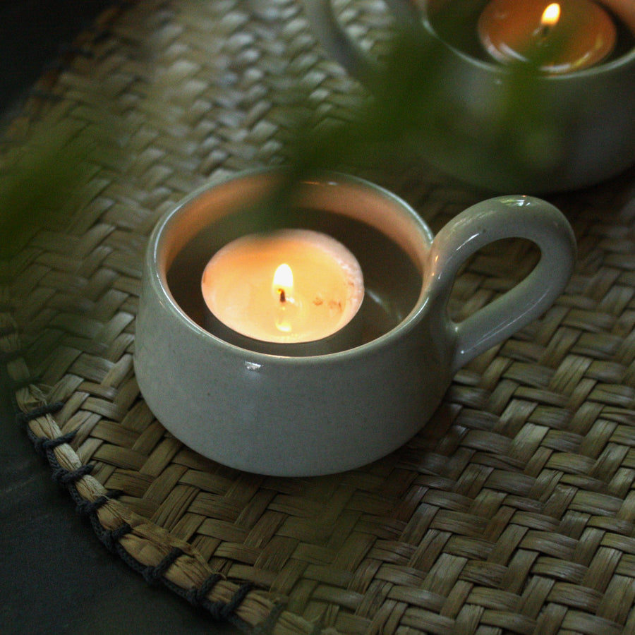 Ceramic Tea Light Candle Cup Holder - Milk White - Thedanes.co.uk - Creative & Sustainable Living The Scandinavian Way