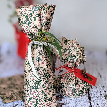 Christmas Berries Brown Kraft Tissue Paper - The Danes