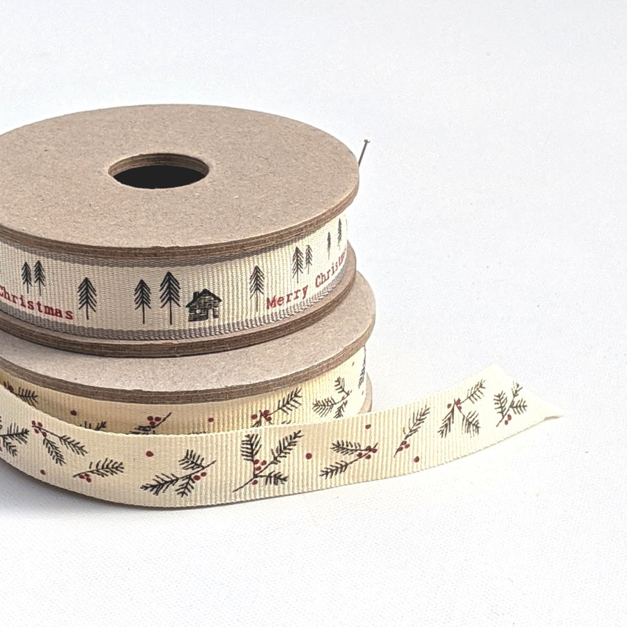 Nordic Tree Christmas Forest Ribbon - 3M x 15mm - Thedanes.co.uk - Creative & Sustainable Living The Scandinavian Way