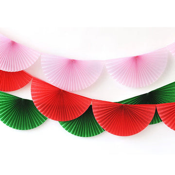 Christmas Tissue Paper Fan Garland - Red Or Green - The Danes