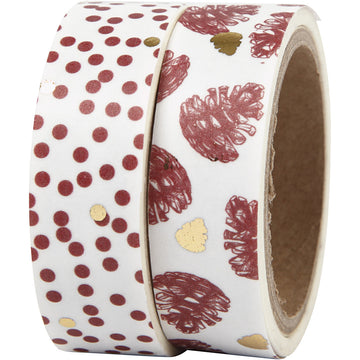 Christmas Washi Paper Tape - Red Pine Cones - The Danes