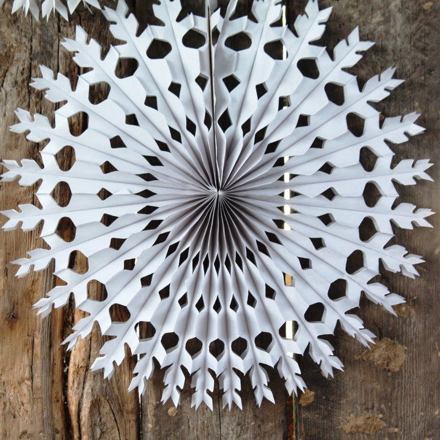 Classic Honeycomb Paper Snowflakes - Grey in 3 Sizes - The Danes