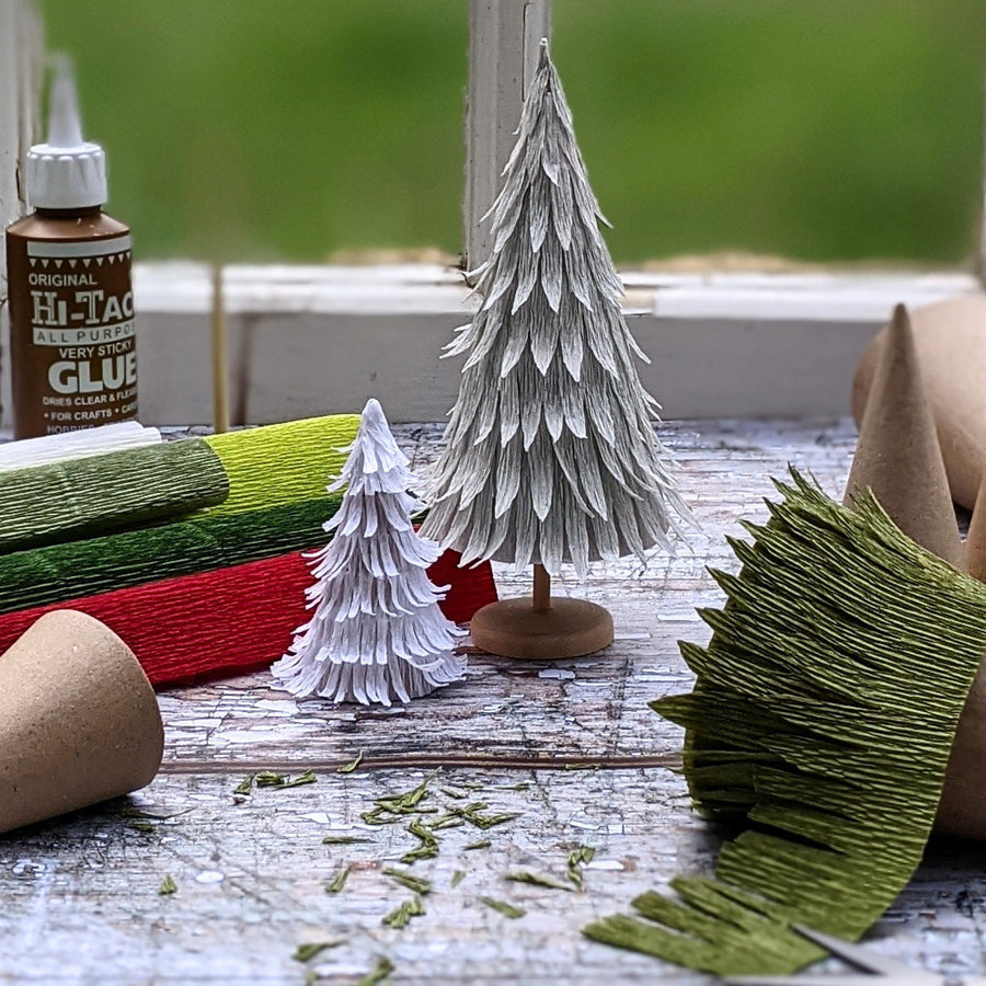 Crepe Paper Christmas Tree Craft Kit - The Danes