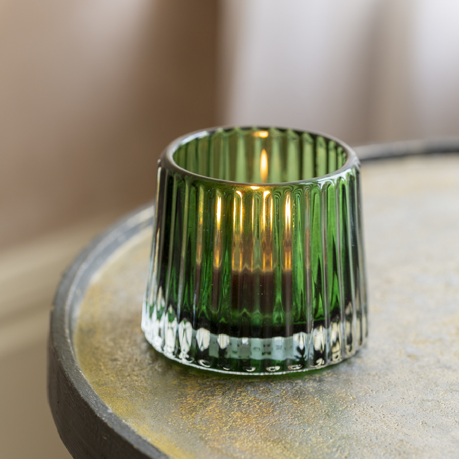 Green Vintage Style Cut Glass Tea Light Holders - Set Of 3 - Thedanes.co.uk - Creative & Sustainable Living The Scandinavian Way