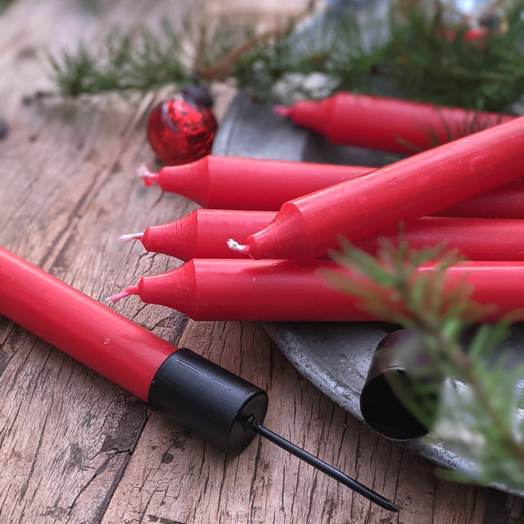 10 Dinner Candles 18cm x 22mm | Red - Thedanes.co.uk - Creative & Sustainable Living The Scandinavian Way
