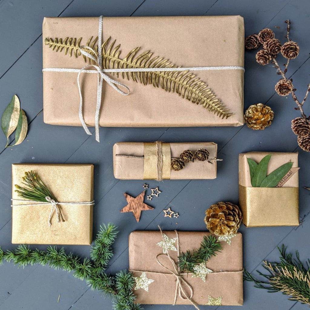 Brown Ribbed Kraft Wrapping Paper - 50cm x 10M, RecyclableWrapping Paper by The Danes