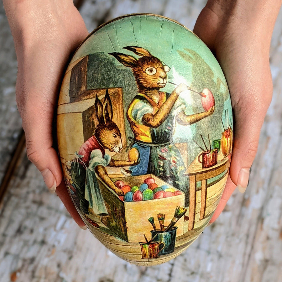 Easter Egg Paper Mache Container - Vintage Bunny - Thedanes.co.uk - Creative & Sustainable Living The Scandinavian Way
