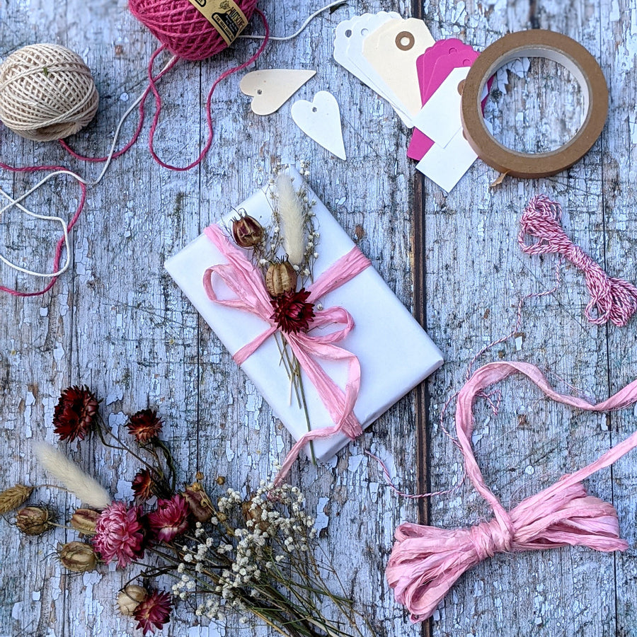 Gift Wrap Ribbon & Natural Accessories - Pink - The Danes