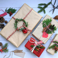 Gift Wrap Set - Red & Kraft - 100% Recyclable - Thedanes.co.uk - Creative & Sustainable Living The Scandinavian Way