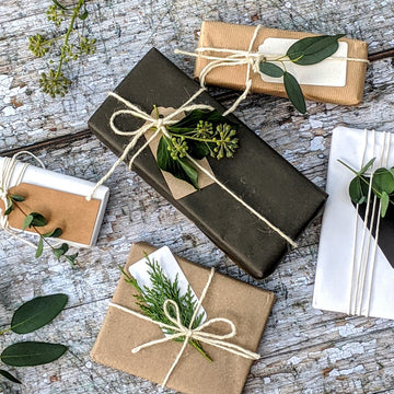 Gift Wrap Set - Black, White & Kraft - 100% Recyclable - The Danes