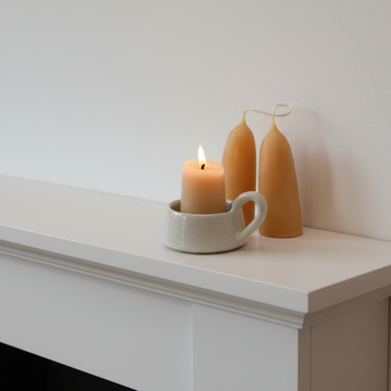 Gift Set | Beeswax Candles & Ceramic Candle Cup Holder Gift Set - Thedanes.co.uk - Creative & Sustainable Living The Scandinavian Way