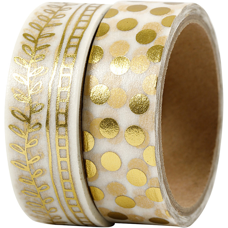 Gold Design Washi Paper Tape - Dots & Garland - The Danes