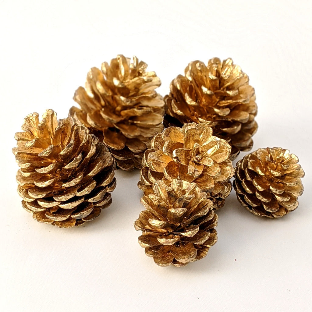 Gold Pine Cones x 10 - Thedanes.co.uk - Creative & Sustainable Living The Scandinavian Way