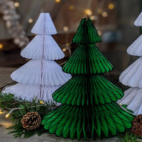 Green Honeycomb Paper Christmas Trees - 2 Sizes - Thedanes.co.uk - Creative & Sustainable Living The Scandinavian Way