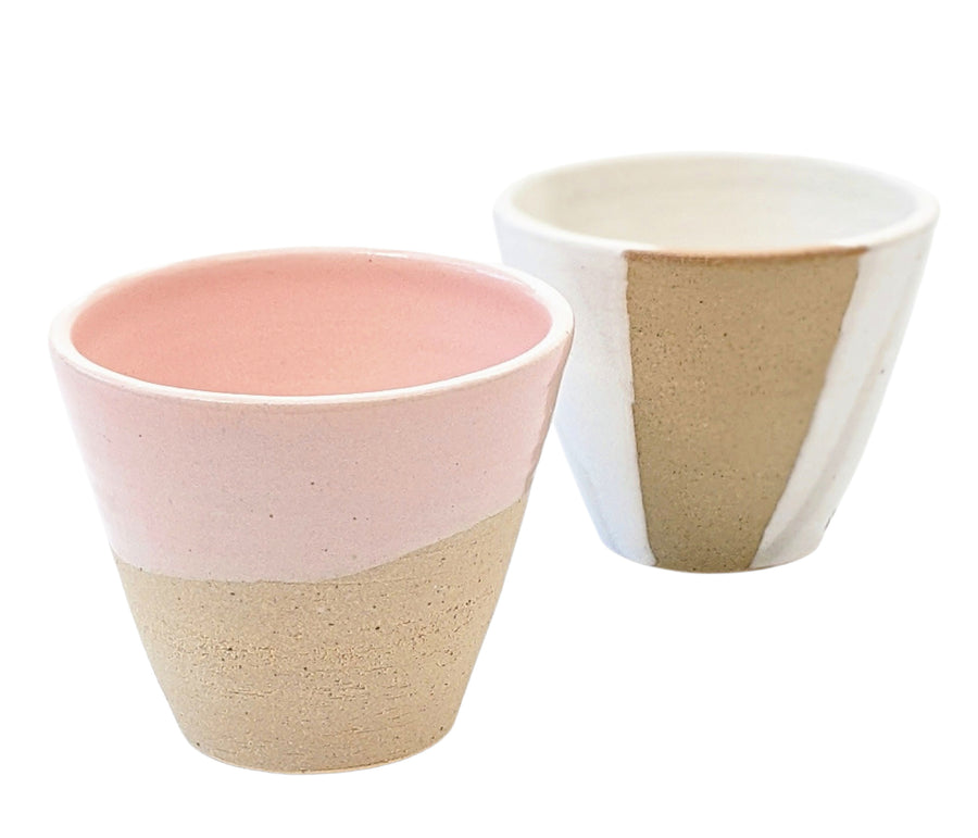 Ceramic Handmade Beaker - Half Glazed Pastels - The Danes