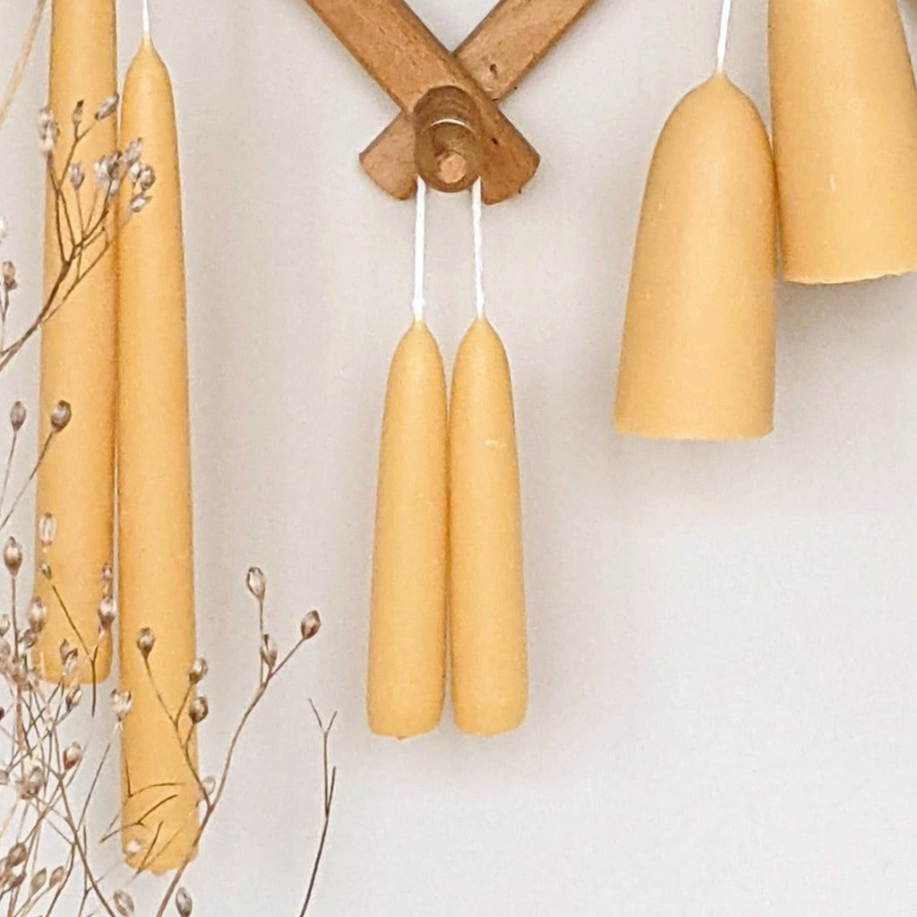 Handmade Dipped Beeswax Dinner Candles - Short 11cm - Thedanes.co.uk - Creative & Sustainable Living The Scandinavian Way