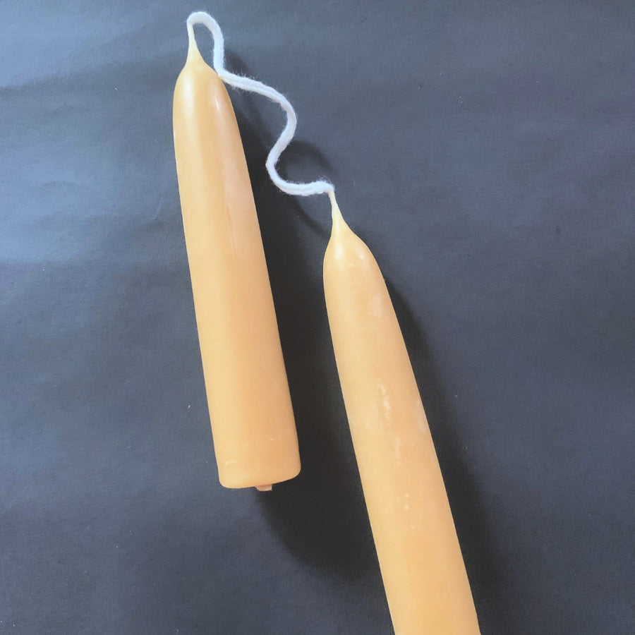 Handmade Dipped Beeswax Dinner Candles - Short 11cm - The Danes