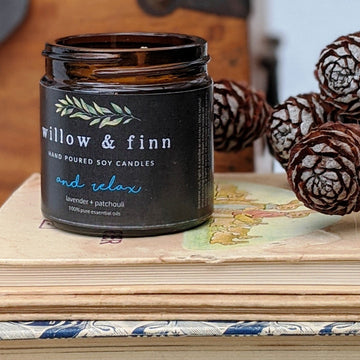 Handmade Soy Candle - Lavender & Patchouli - Willow & Finn - The Danes