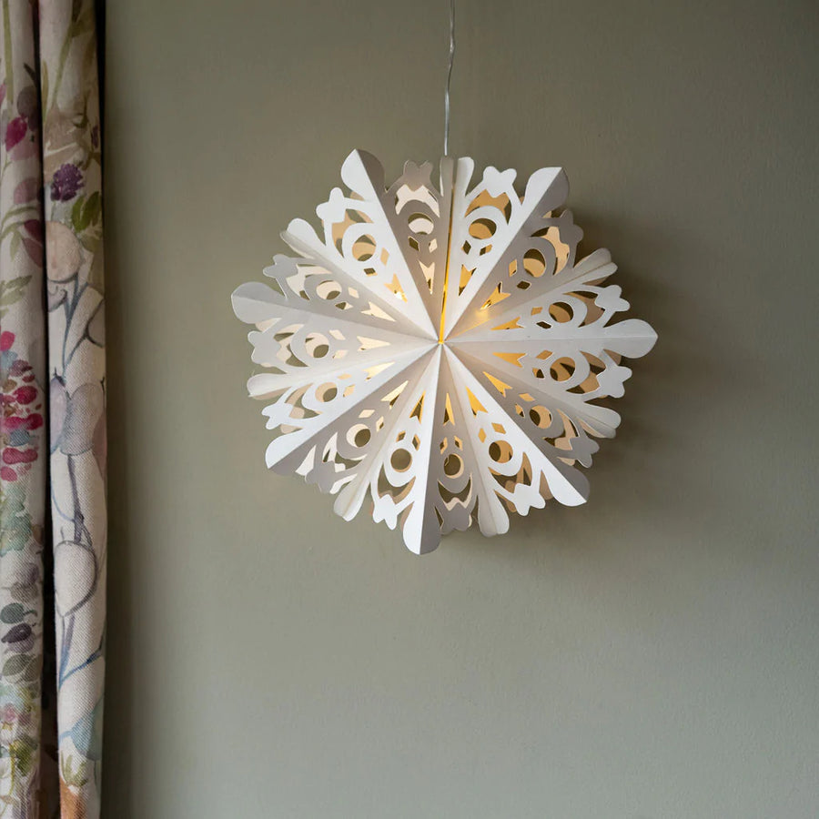Hanging Paper Star Lantern With Light - Fair Trade - The Danes