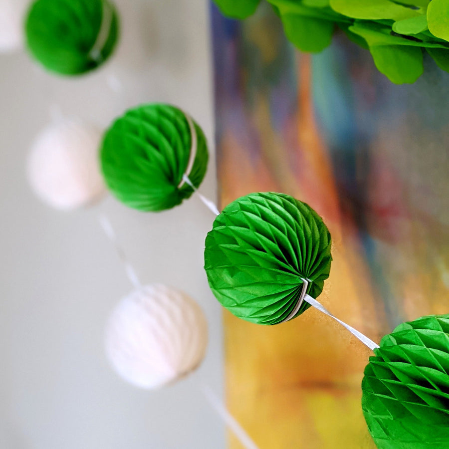 Honeycomb Paper Ball Garland - Assorted Colours - The Danes