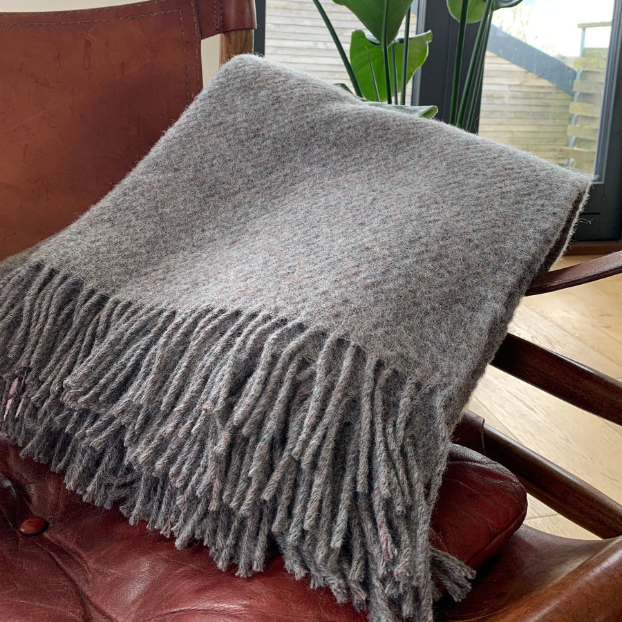 Recycled Wool Blanket - Grey by Tweedmill