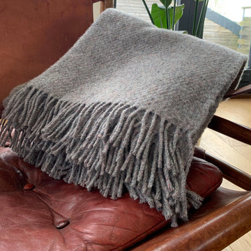 Recycled Wool Blanket - Grey by Tweedmill
