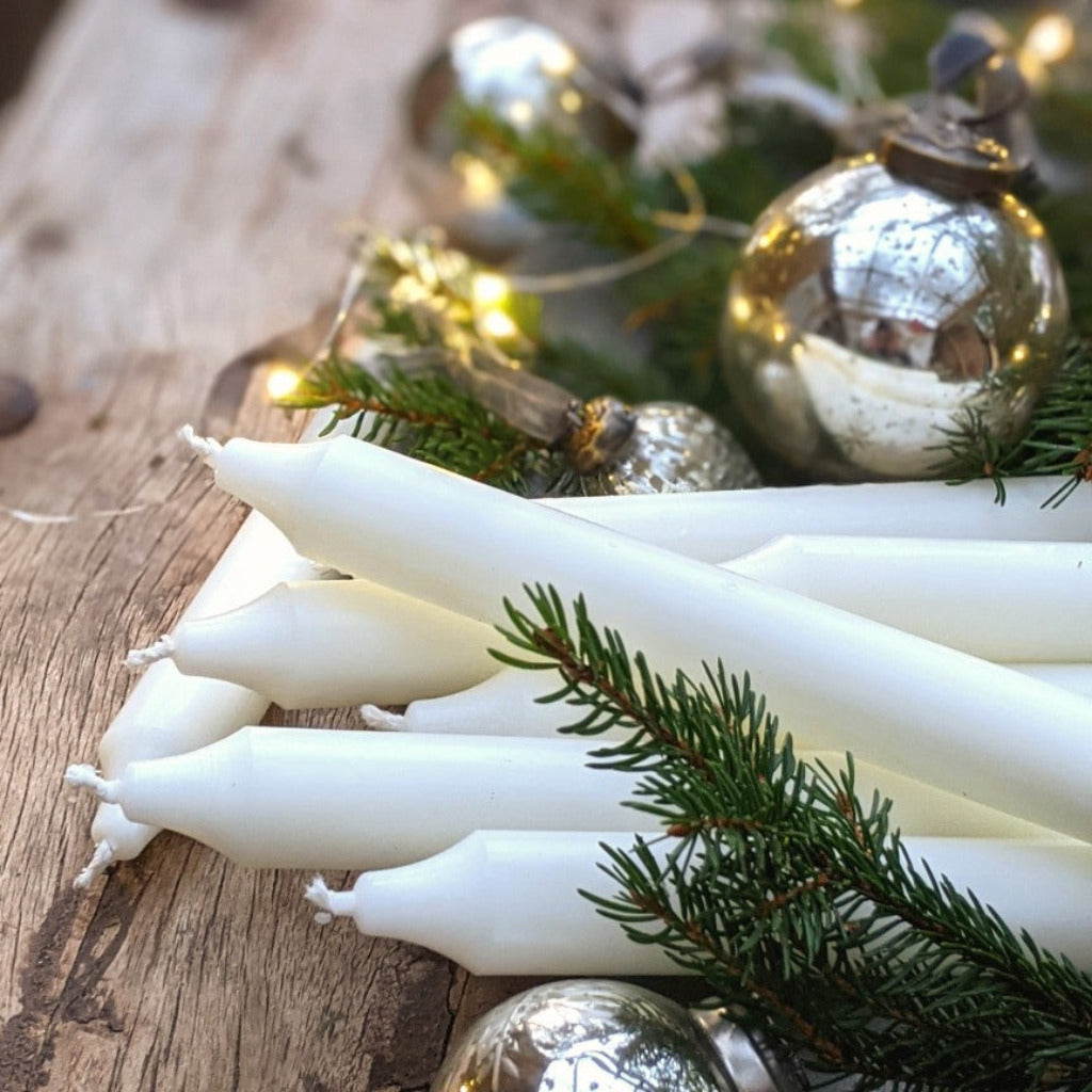 10 Dinner Candles 18cm x 2mm | Ivory - Thedanes.co.uk - Creative & Sustainable Living The Scandinavian Way