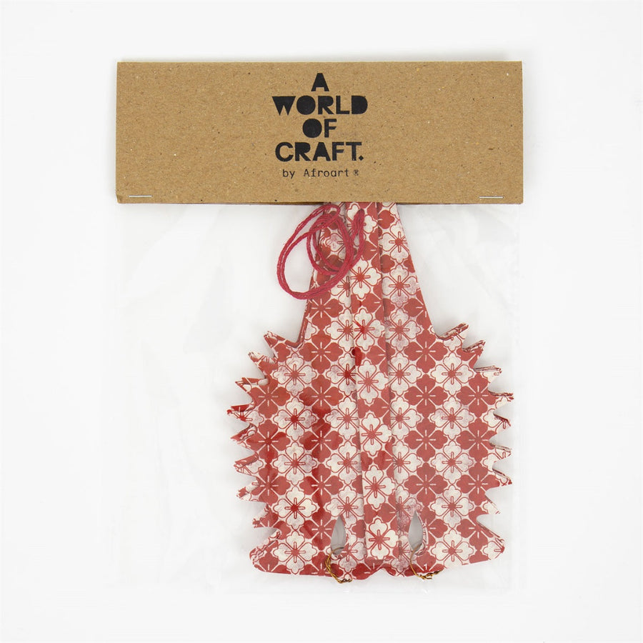 Kathmandu Handmade Paper Star, Fair Trade - Red & White - The Danes