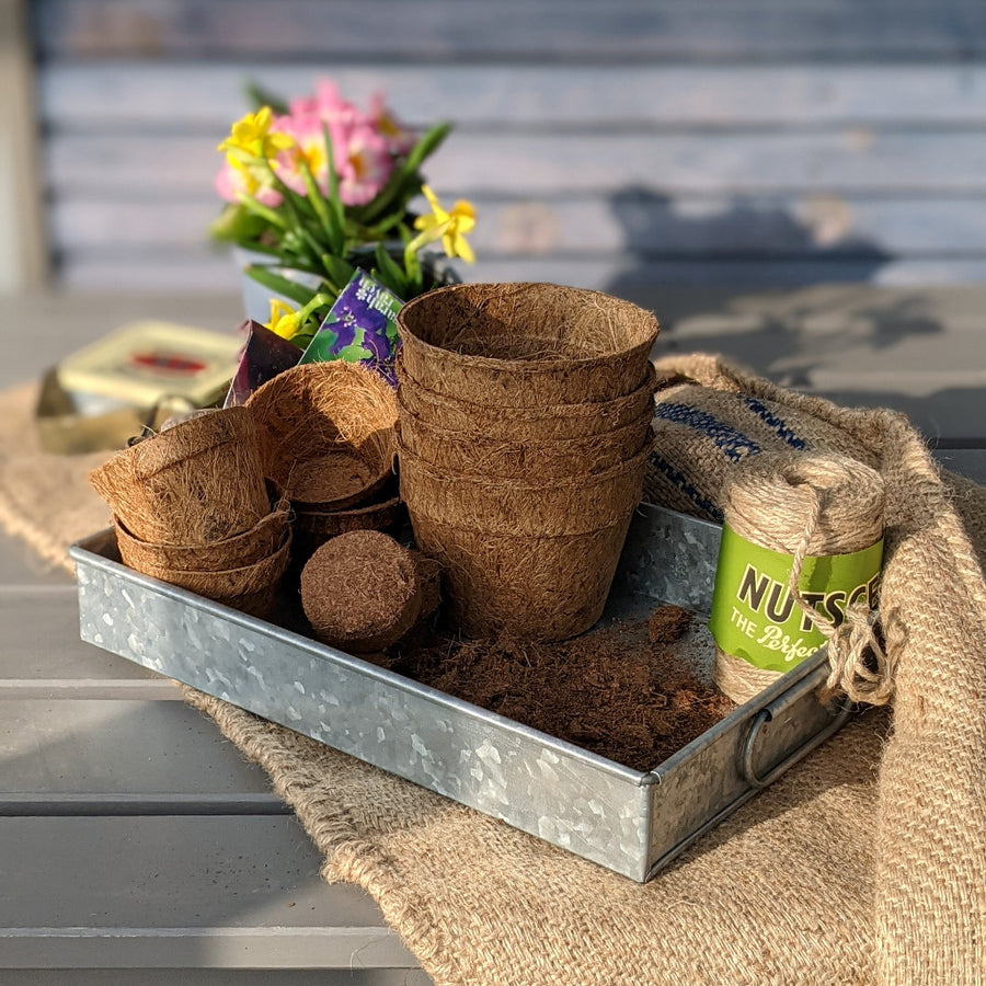 Large Natural Hessian Garden & Display Sack | Red Stripe - Thedanes.co.uk - Creative & Sustainable Living The Scandinavian Way