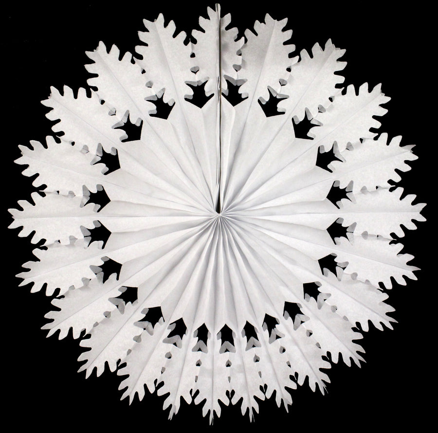 Large White Ornate Honeycomb Paper Snowflake - 67cm - The Danes